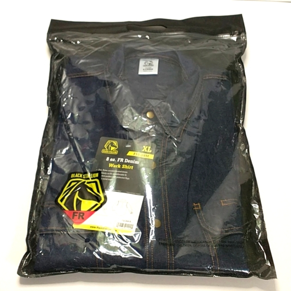 Black Stallion FR 8oz Denim Work Shirt Size XL NIP